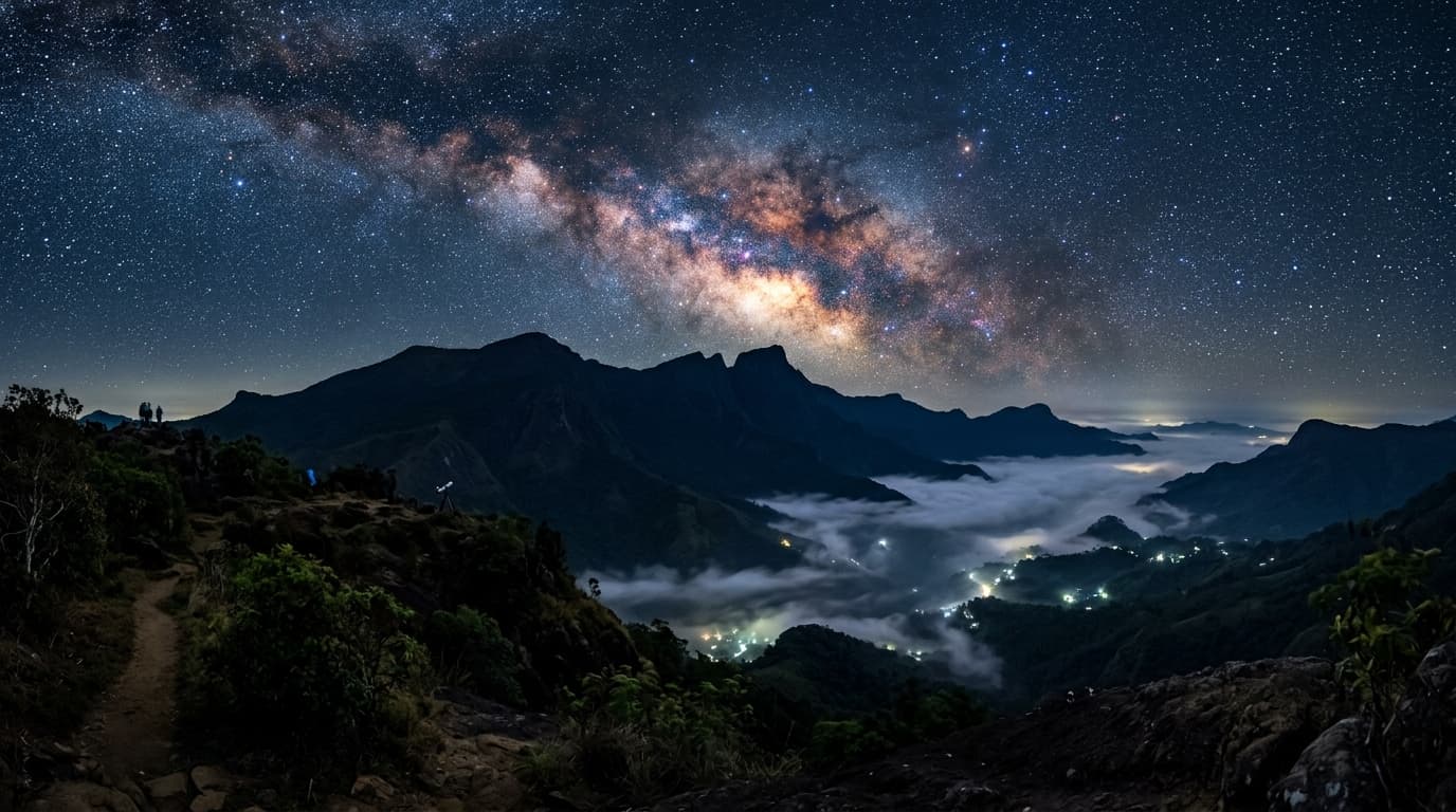Knuckles mountains dark sky